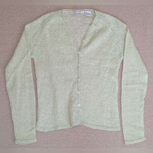 Free People Light Green Fuzzy Cardigan Sweater Wool Blend